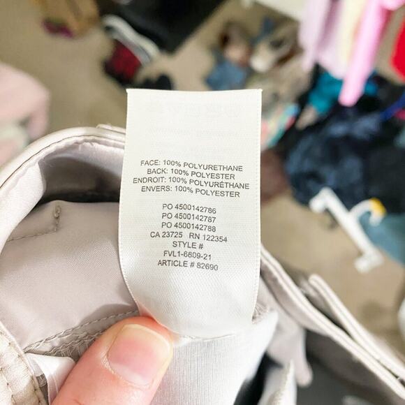 Aritzia Babaton Tan/Taupe Vegan Leather Straight Leg Pants Women's Size 0 EUC - Picture 8 of 10